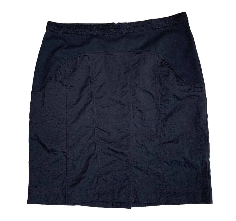 Simply Vera Wang Mini Skirt Black Nylon Elastic waist Back Zip closure women's 8